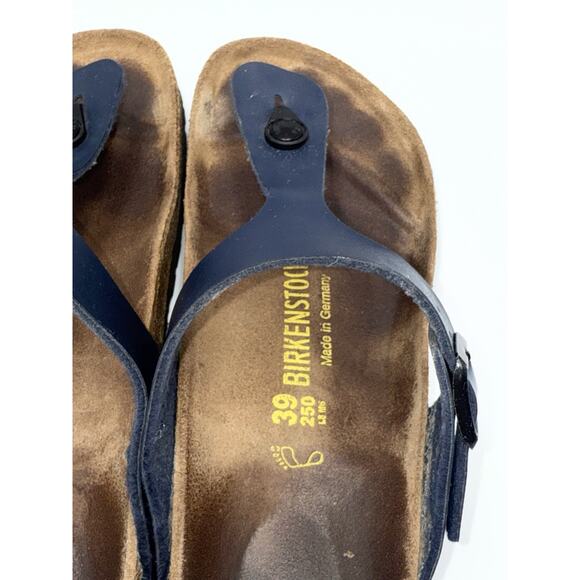 Birkenstock Sandals Womens 39 Blue Gizeh Birko-Flor Slip On Thong Shoes - Picture 10 of 11